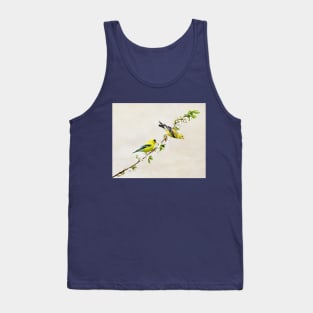 American Goldfinches on Cherry Tree Tank Top